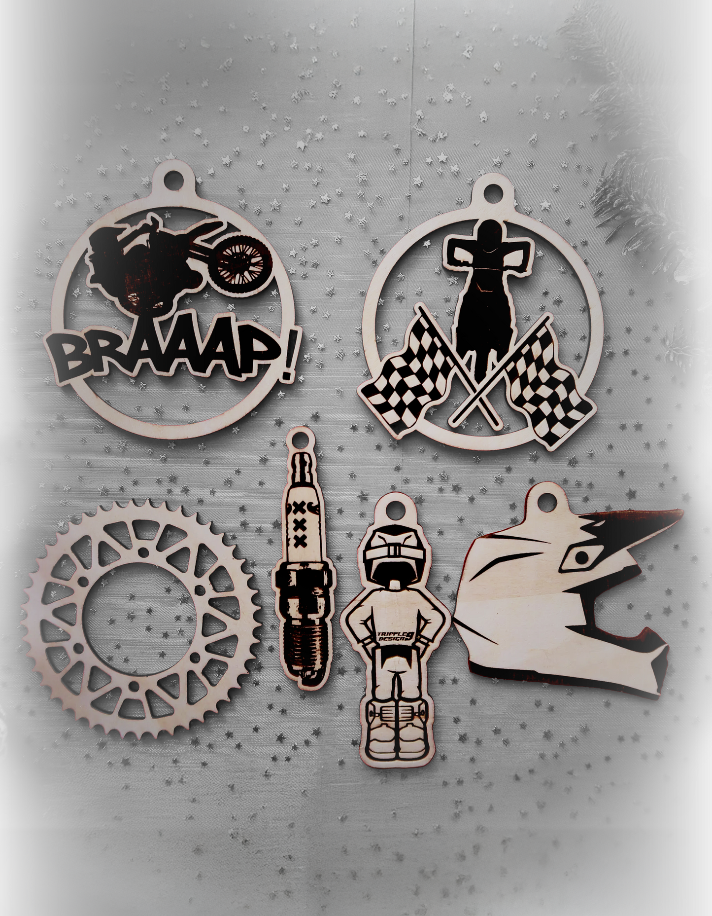 Zestaw motocrossowych bombek